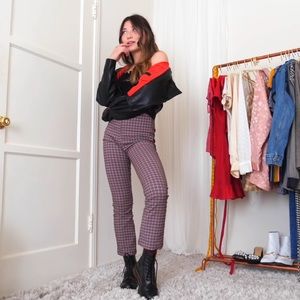 Urban Outfitters Plaid Cropped Kick Flare Pant